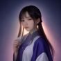 苏雨桐，白丝选购顾问，在展示台前对比多款白丝产品，表情专注，操白丝选购指南主笔